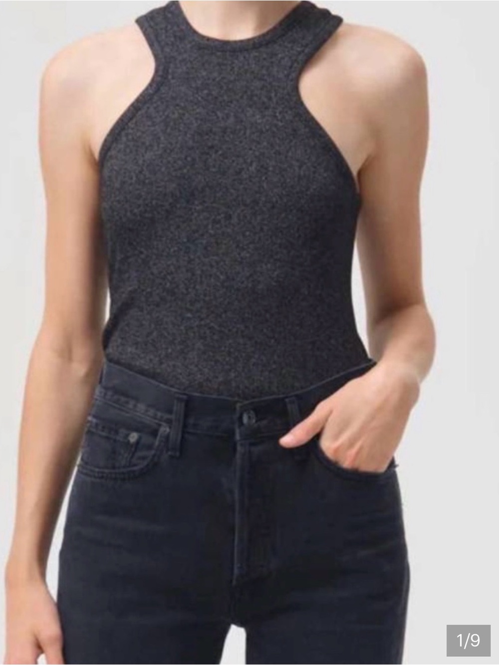 Agolde Bea Cutaway Ribbed Tank Top